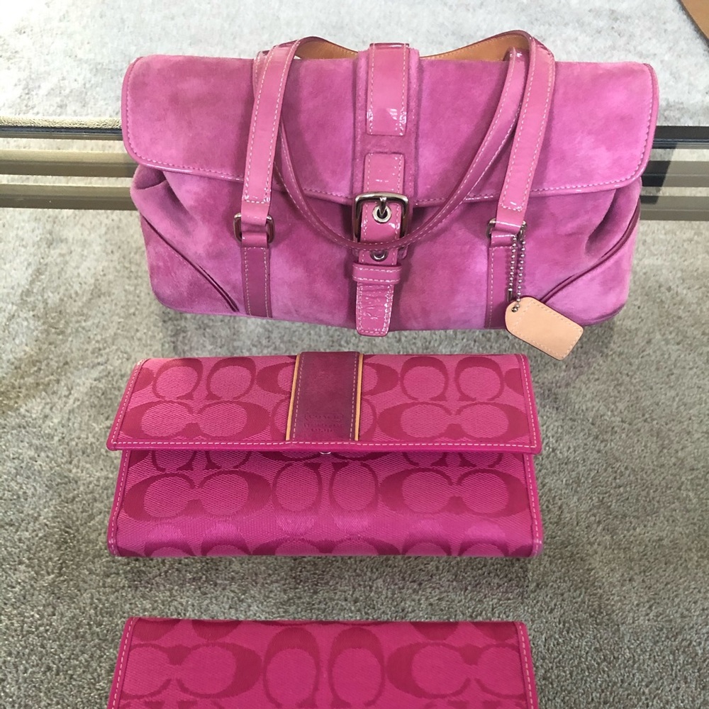 Coach Suede Satchel Purse